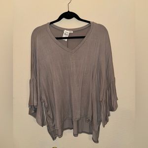 Long sleeve cream/brown colored top